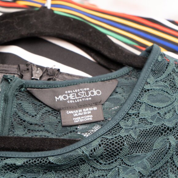 Dark green Michel Studio Plus size 2x lace dress - Picture 3 of 3